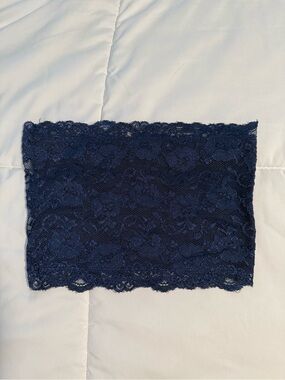 Lace Bandeau Tube Top - Navy